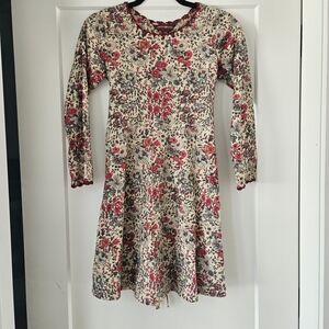 April Cornell Floral Kids Dress in Red and Cream